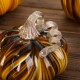 Glitzhome 5.75"D x 4.75"H Multi Brown Striped Glass Pumpkin