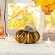 Glitzhome 5.75"D x 4.75"H Multi Brown Striped Glass Pumpkin