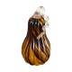 Glitzhome 11.25"H Multi Brown Striped Large Glass Gourd