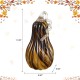 Glitzhome 11.25"H Multi Brown Striped Large Glass Gourd