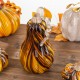 Glitzhome 11.25"H Multi Brown Striped Large Glass Gourd