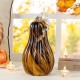 Glitzhome 11.25"H Multi Brown Striped Large Glass Gourd