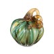 Glitzhome 4.5"D x 4.75"H Multi Green Striped Glass Short Pumpkin