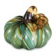 Glitzhome 5.75"D x 4.75"H Multi Green Striped Glass Pumpkin