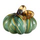 Glitzhome 5.75"D x 4.75"H Multi Green Striped Glass Pumpkin