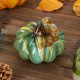Glitzhome 5.75"D x 4.75"H Multi Green Striped Glass Pumpkin