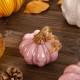 Glitzhome 4.5"D x 4.75"H Pink Glass Short Pumpkin