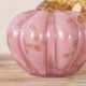 Glitzhome 4.5"D x 4.75"H Pink Glass Short Pumpkin