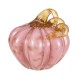 Glitzhome 4.5"D x 4.75"H Pink Glass Short Pumpkin