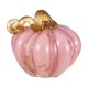 Glitzhome 4.5"D x 4.75"H Pink Glass Short Pumpkin