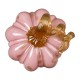 Glitzhome 4.5"D x 4.75"H Pink Glass Short Pumpkin
