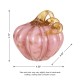 Glitzhome 4.5"D x 4.75"H Pink Glass Short Pumpkin