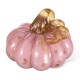 Glitzhome 5.75"D x 4.75"H Pink Glass Pumpkin