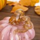 Glitzhome 5.75"D x 4.75"H Pink Glass Pumpkin