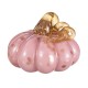 Glitzhome 5.75"D x 4.75"H Pink Glass Pumpkin