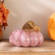 Glitzhome 5.75"D x 4.75"H Pink Glass Pumpkin