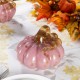 Glitzhome 5.75"D x 4.75"H Pink Glass Pumpkin
