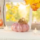 Glitzhome 5.75"D x 4.75"H Pink Glass Pumpkin