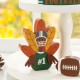Glitzhome 5.75"H S/4 Thanksgiving Wooden Turkey Table Decor Set