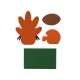 Glitzhome 5.75"H S/4 Thanksgiving Wooden Turkey Table Decor Set