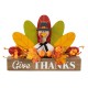 Glitzhome 11.75"L Thanksgiving Wooden Turkey Table Decor
