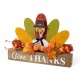 Glitzhome 11.75"L Thanksgiving Wooden Turkey Table Decor