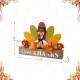 Glitzhome 11.75"L Thanksgiving Wooden Turkey Table Decor