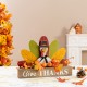 Glitzhome 11.75"L Thanksgiving Wooden Turkey Table Decor