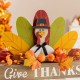 Glitzhome 11.75"L Thanksgiving Wooden Turkey Table Decor