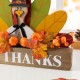 Glitzhome 11.75"L Thanksgiving Wooden Turkey Table Decor
