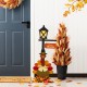 Glitzhome 36"H Thanksgiving Lighted Wooden Turkey Lamp Post Porch Decor w/Timer
