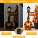 Glitzhome 36"H Thanksgiving Lighted Wooden Turkey Lamp Post Porch Decor w/Timer