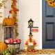 Glitzhome 36"H Thanksgiving Lighted Wooden Turkey Lamp Post Porch Decor w/Timer