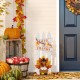 Glitzhome 28"H Thanksgiving Wooden Fence Turkey Porch Decor