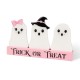 Glitzhome 10"L Halloween Wooden Epoxy Ghosts Table Decor