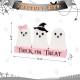 Glitzhome 10"L Halloween Wooden Epoxy Ghosts Table Decor
