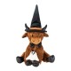 Glitzhome 19"H Halloween Fabric Highland Cow Shelf Sitter