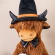 Glitzhome 19"H Halloween Fabric Highland Cow Shelf Sitter