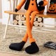 Glitzhome 59"H Halloween Oversized Fabric Jack-O-Lantern with Dangle Legs w/Timer