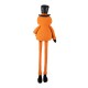 Glitzhome 59"H Halloween Oversized Fabric Jack-O-Lantern with Dangle Legs w/Timer