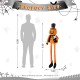 Glitzhome 59"H Halloween Oversized Fabric Jack-O-Lantern with Dangle Legs w/Timer