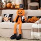 Glitzhome 59"H Halloween Oversized Fabric Jack-O-Lantern with Dangle Legs w/Timer