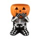 Glitzhome 14.5"H Halloween MGO Skeleton Pumpkin Stool