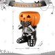 Glitzhome 14.5"H Halloween MGO Skeleton Pumpkin Stool