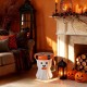 Glitzhome 14.75"H Halloween MGO Ghost Stool