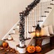 Glitzhome 72.00"L Halloween Eucalyptus Pumpkin Bat Garland