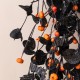 Glitzhome 72.00"L Halloween Eucalyptus Pumpkin Bat Garland