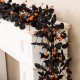 Glitzhome 72.00"L Halloween Eucalyptus Pumpkin Bat Garland