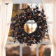 Glitzhome 22.00"DHalloween Eucalyptus Pumpkin Bat Wreath Includes a Complimentary Black Metal Wreath Hanger