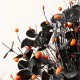 Glitzhome 22.00"DHalloween Eucalyptus Pumpkin Bat Wreath Includes a Complimentary Black Metal Wreath Hanger